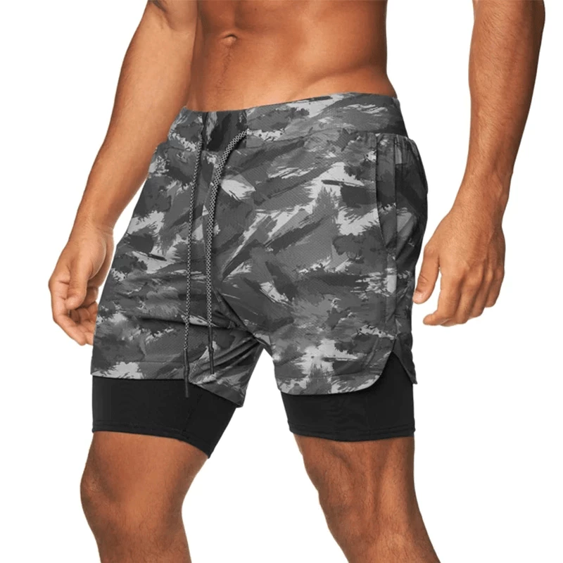 XMARTIAL Gray Graffiti 2-in-1 Camo Shorts 3 XMARTIAL Gray Graffiti 2-in-1 Camo Shorts