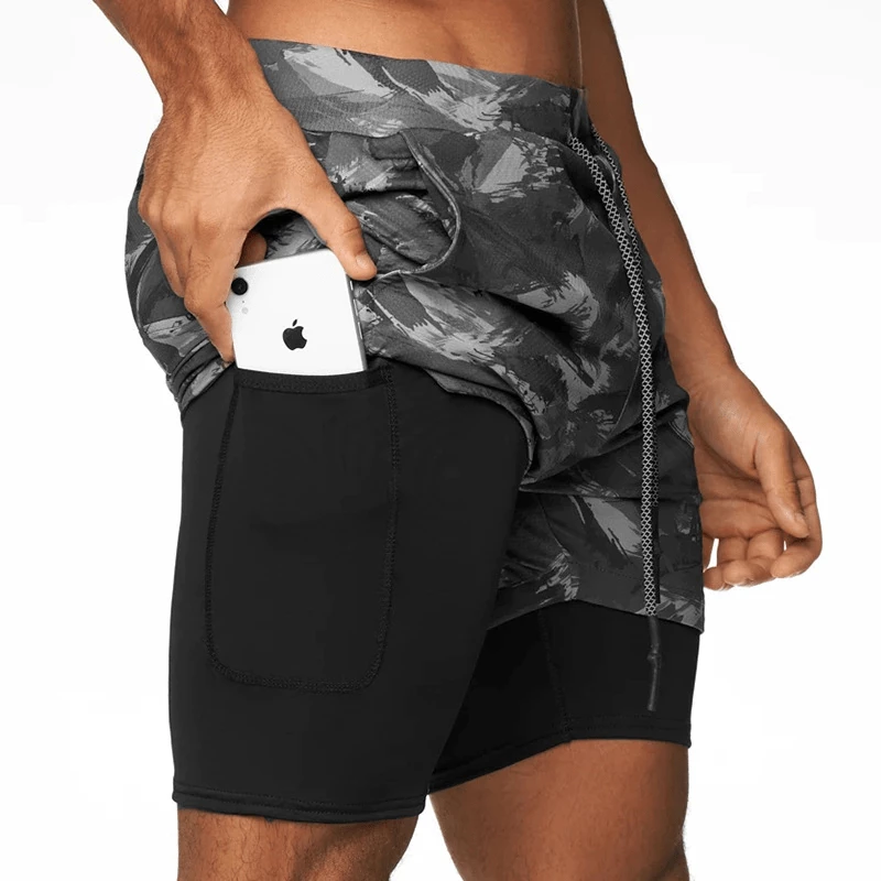 XMARTIAL Gray Graffiti 2-in-1 Camo Shorts 4 XMARTIAL Gray Graffiti 2-in-1 Camo Shorts