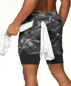 XMARTIAL Gray Graffiti 2-in-1 Camo Shorts 8 XMARTIAL Gray Graffiti 2-in-1 Camo Shorts
