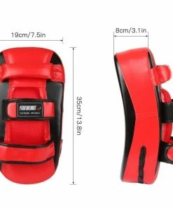 XMARTIAL 2 Pcs White Red Rampage Muay Thai Pads Muay Thai Gear