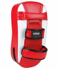 XMARTIAL 2 Pcs White Red Rampage Muay Thai Pads Muay Thai Gear