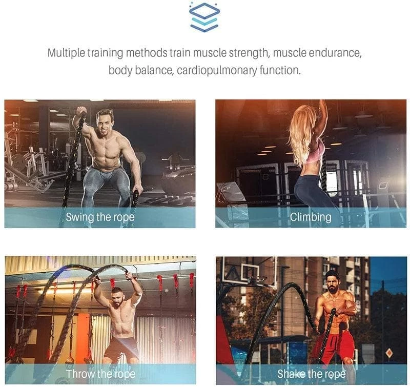 XMARTIAL 3M Heavy Battle Rope Training Equipment 7 XMARTIAL 3M Heavy Battle Rope Training Equipment