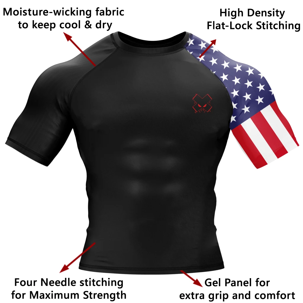 XMARTIAL American Warrior Shortsleeve Rash Guard Rash Guards 5 XMARTIAL American Warrior Shortsleeve Rash Guard Rash Guards