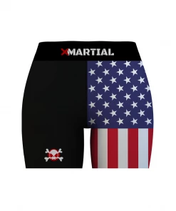 XMARTIAL American Warrior Women's Compression Shorts MMA Shorts