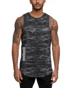 XMARTIAL Gray Army Camouflage Tank Top Streetwear & Athletics