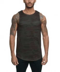 XMARTIAL Black Army Camouflage Tank Top