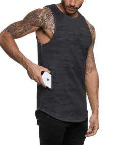 XMARTIAL Black Army Camouflage Tank Top