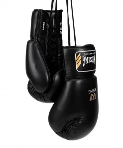 XMARTIAL Black Ground And Pound Lace Boxing Gloves Muay Thai Gear