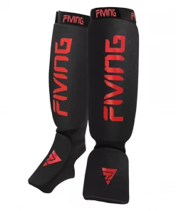 XMARTIAL Muay Thai Shin Guards Black Red Battle Forge Shin Guards