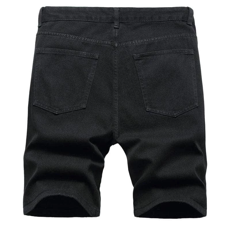 XMARTIAL Black Ripped Denim Shorts 4 XMARTIAL Black Ripped Denim Shorts