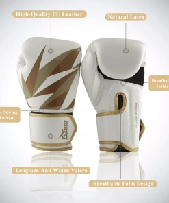 XMARTIAL Black Silver Pro Muay Thai Boxing Gloves Muay Thai Gear