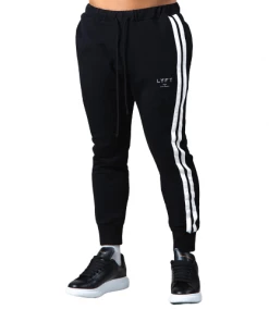 XMARTIAL Black Striped Joggers