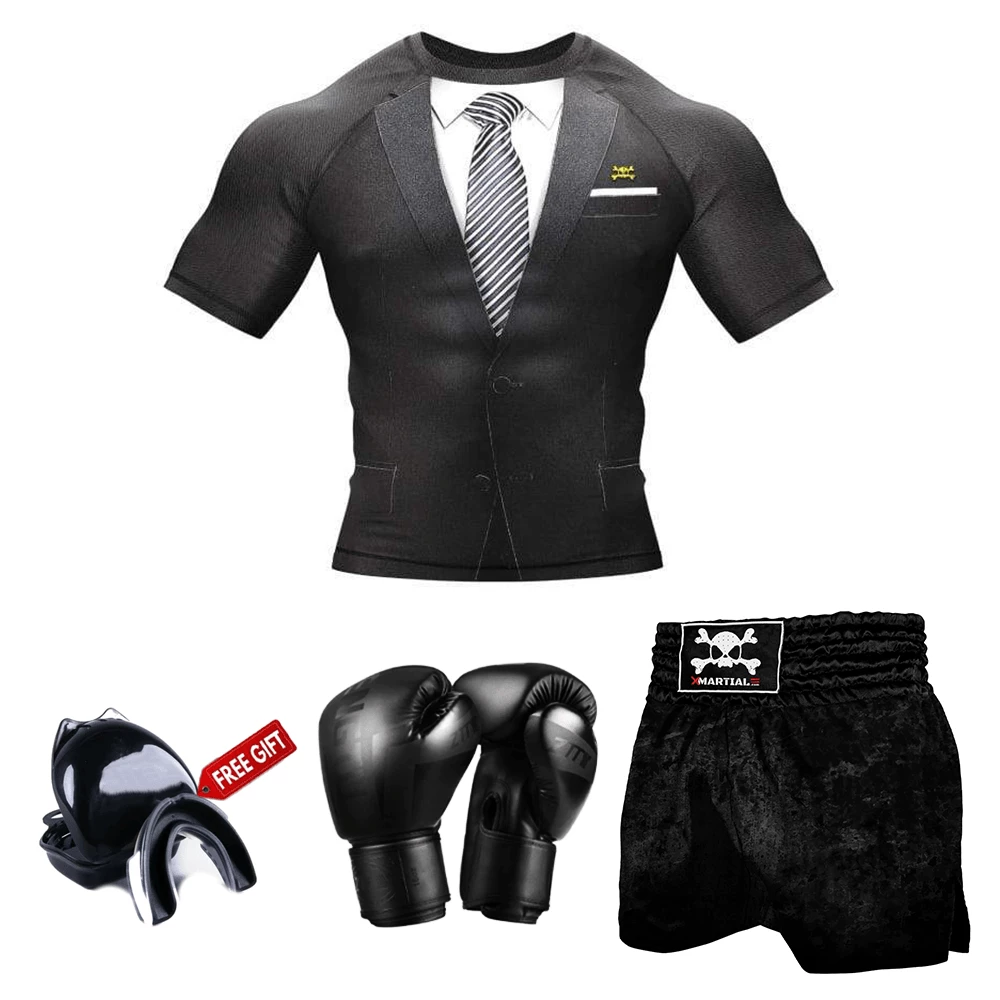 XMARTIAL Black Tuxedo Muay Thai Gear 5 XMARTIAL Black Tuxedo Muay Thai Gear