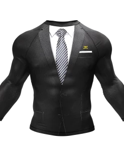 XMARTIAL Rash Guards Black Tuxedo BJJ Rash Guard