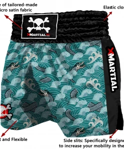 XMARTIAL Blue Dragon Muay Thai Shorts MMA Shorts