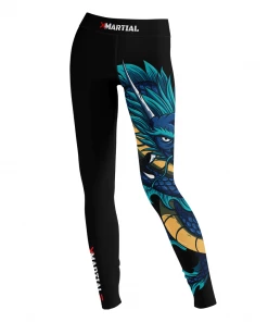 XMARTIAL Blue Dragon Women's Spats Compression Pants