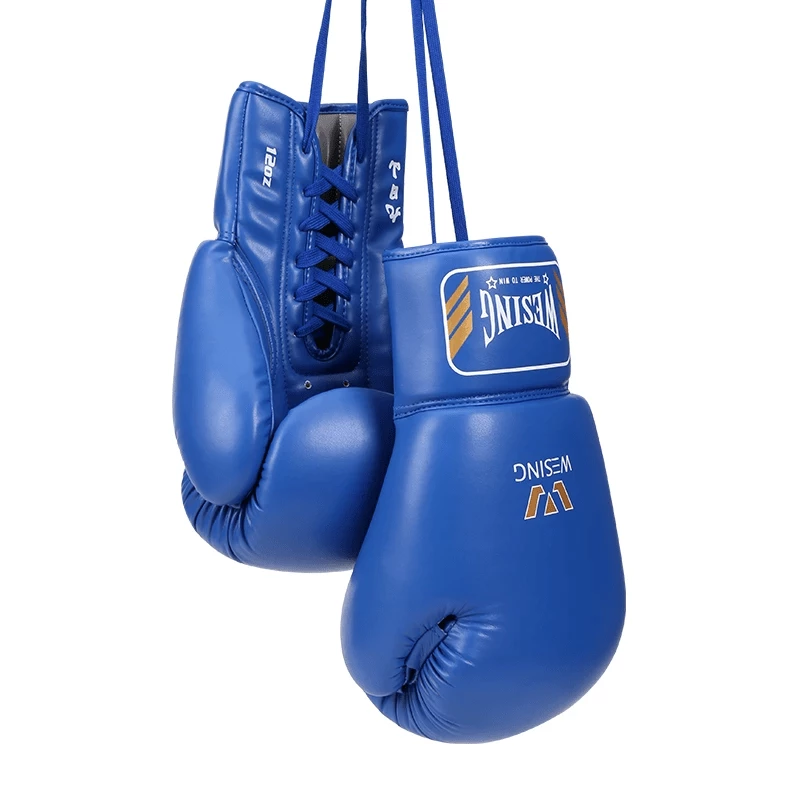 XMARTIAL Blue Ground And Pound Lace Boxing Gloves 4 XMARTIAL Blue Ground And Pound Lace Boxing Gloves