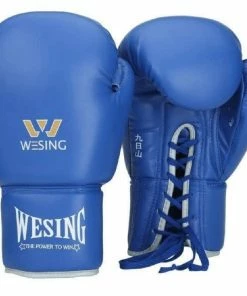 XMARTIAL Blue Ground And Pound Lace Boxing Gloves