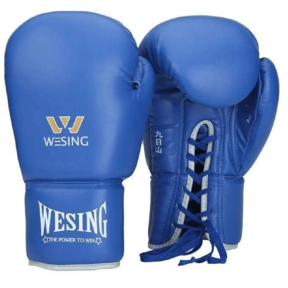 XMARTIAL Blue Ground And Pound Lace Boxing Gloves 3 XMARTIAL Blue Ground And Pound Lace Boxing Gloves