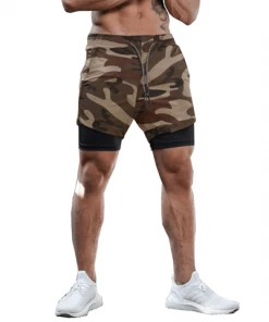 XMARTIAL Less Than $35 Brown 2-in-1 Camo Shorts