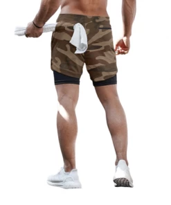XMARTIAL Less Than $35 Brown 2-in-1 Camo Shorts