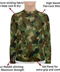 XMARTIAL Rash Guards Camo Print Kids Rash Guard 9 XMARTIAL Rash Guards Camo Print Kids Rash Guard