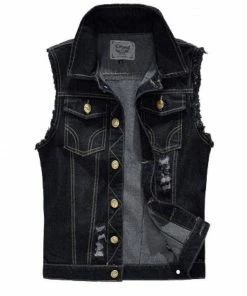 XMARTIAL Classic Black Denim Vest New Arrival