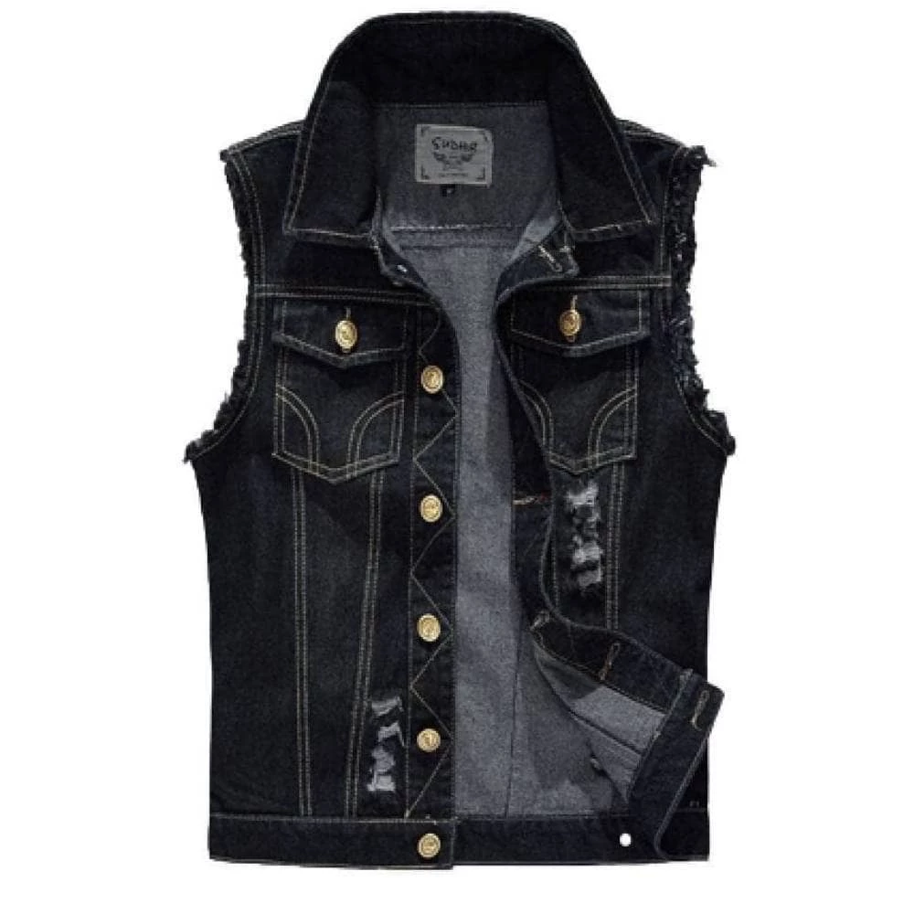 XMARTIAL Classic Black Denim Vest New Arrival 3 XMARTIAL Classic Black Denim Vest New Arrival