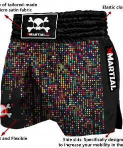 XMARTIAL Colorful Matrix Muay Thai Shorts MMA Shorts