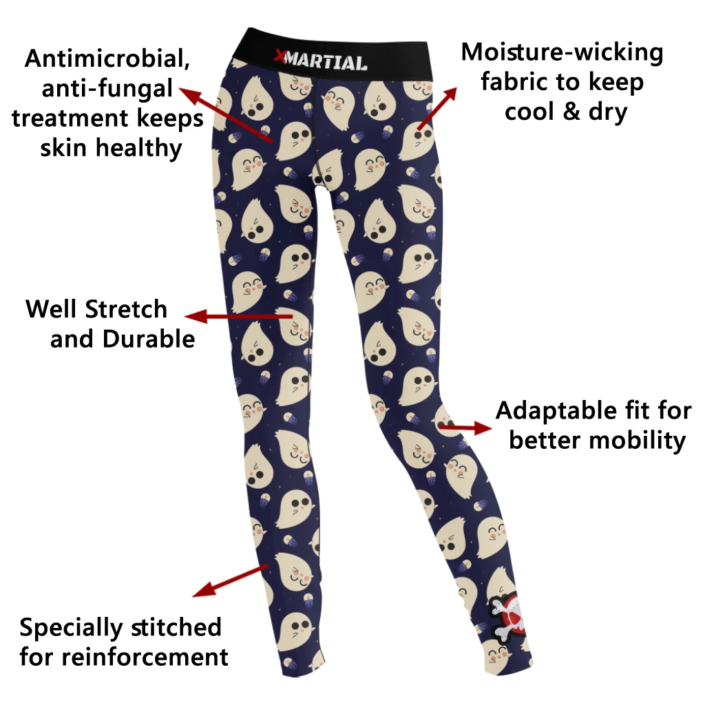 XMARTIAL Compression Pants Cute Ghost Women’s Spats 4 XMARTIAL Compression Pants Cute Ghost Women’s Spats