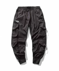 XMARTIAL Dirty Black Cargo Joggers
