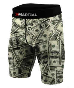 XMARTIAL MMA Shorts Dollar Bills BJJ/MMA Compression Shorts