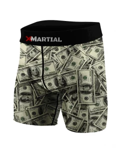 XMARTIAL MMA Shorts Dollar Bills BJJ/MMA Compression Shorts