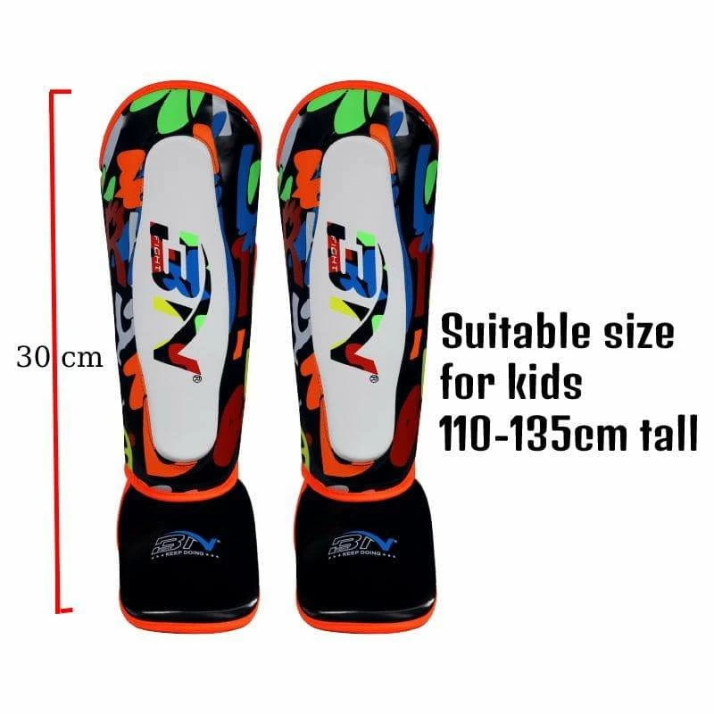 XMARTIAL Black Fighter Kids Muay Thai Shin Guards 5 XMARTIAL Black Fighter Kids Muay Thai Shin Guards