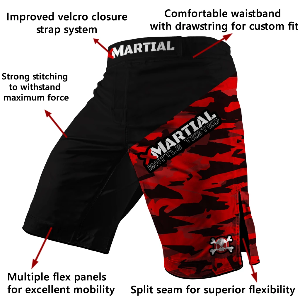 XMARTIAL Geometric Camo BJJ/MMA Shorts 4 XMARTIAL Geometric Camo BJJ/MMA Shorts