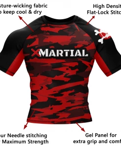 XMARTIAL Rash Guards Geometric Camo Rash Guard