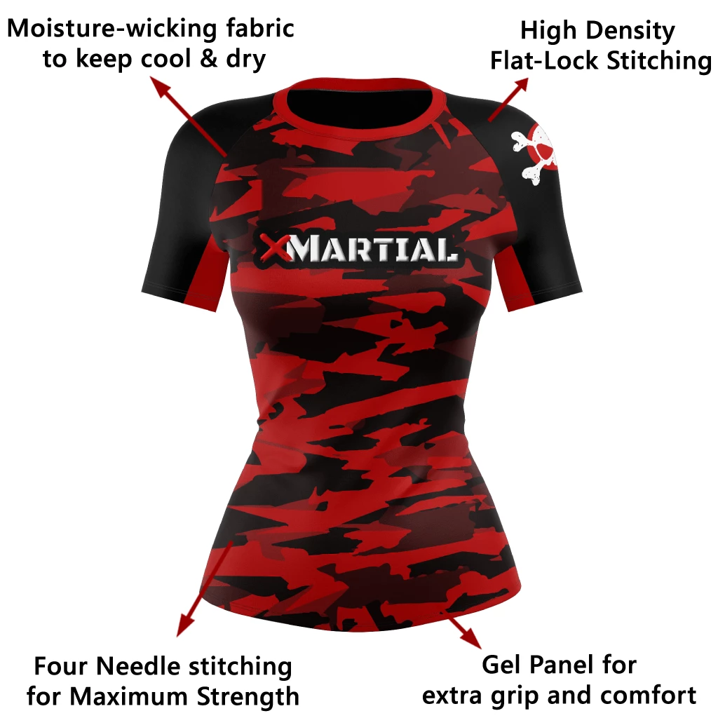 XMARTIAL Geometric Camo Women’s Rash Guard Rash Guards 8 XMARTIAL Geometric Camo Women’s Rash Guard Rash Guards