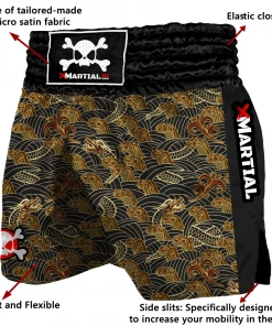 XMARTIAL Gold Dragon Muay Thai Shorts MMA Shorts