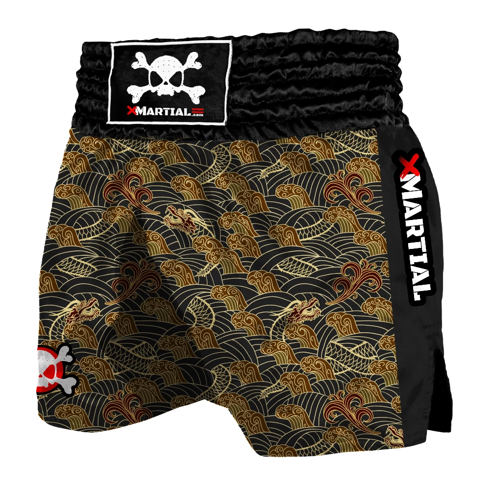 XMARTIAL Gold Dragon Muay Thai Shorts MMA Shorts 3 XMARTIAL Gold Dragon Muay Thai Shorts MMA Shorts