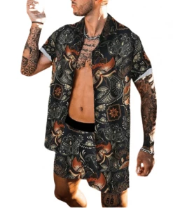 XMARTIAL Tropical Black Beach Set Coordinates