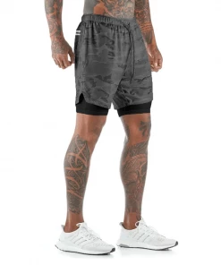 XMARTIAL Gray 2-in-1 Camo Shorts Less Than $35