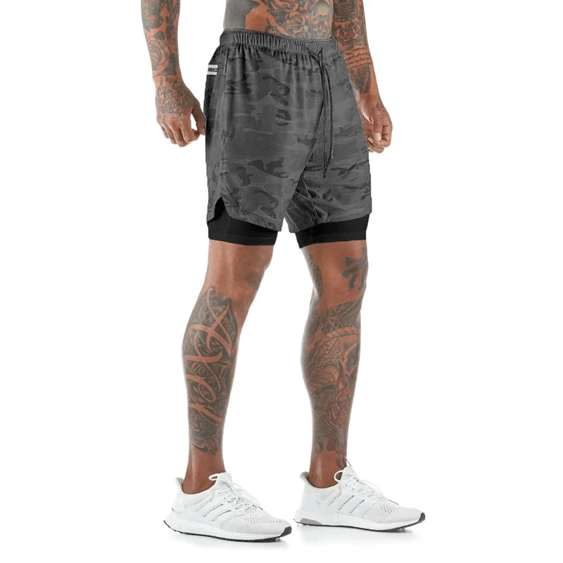 XMARTIAL Gray 2-in-1 Camo Shorts Less Than $35 4 XMARTIAL Gray 2-in-1 Camo Shorts Less Than $35