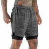 XMARTIAL Gray 2-in-1 Camo Shorts Less Than $35