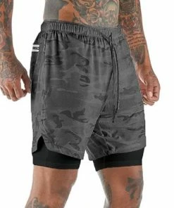 XMARTIAL Gray 2-in-1 Camo Shorts Less Than $35