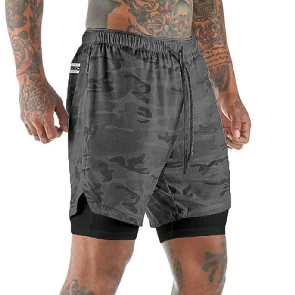 XMARTIAL Gray 2-in-1 Camo Shorts Less Than $35 3 XMARTIAL Gray 2-in-1 Camo Shorts Less Than $35