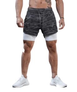XMARTIAL Less Than $35 Gray Camouflage Limitless Fitness 2-in-1 Shorts