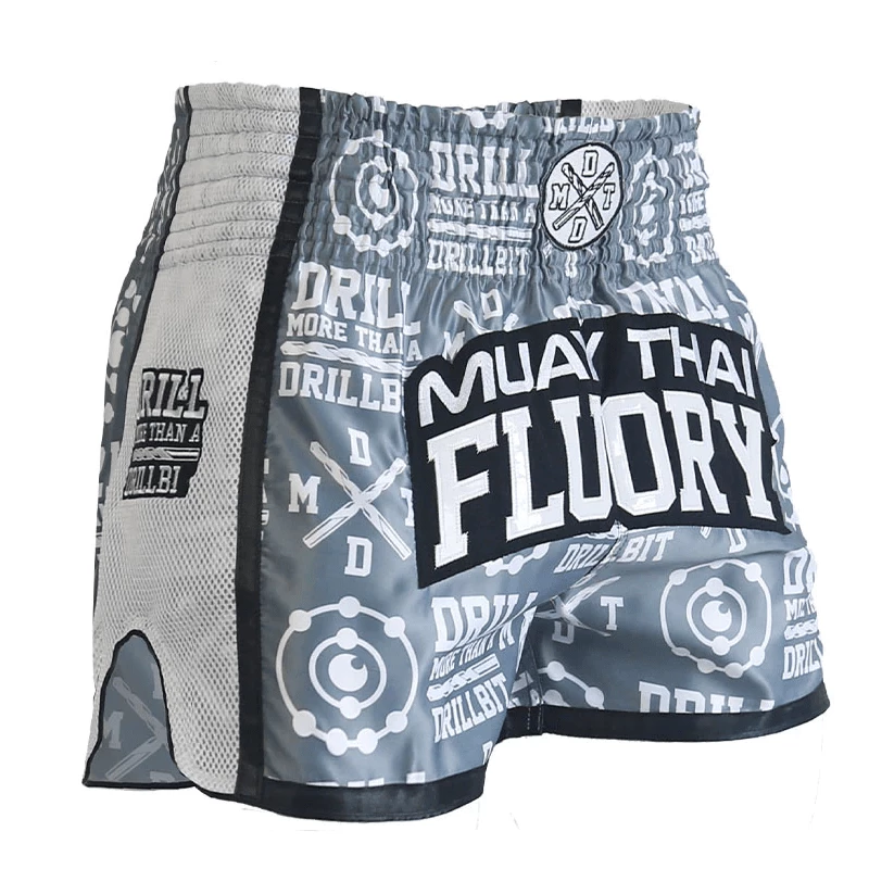 XMARTIAL Gray Drills Muay Thai Shorts MMA Shorts 3 XMARTIAL Gray Drills Muay Thai Shorts MMA Shorts