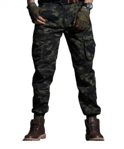 XMARTIAL Green Camouflage Cargo Joggers