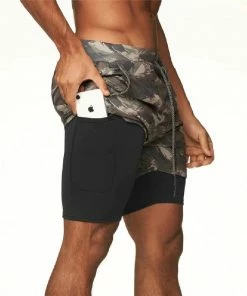 XMARTIAL Green Graffiti 2-in-1 Camo Shorts Less Than $35