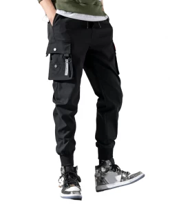 XMARTIAL Streetwear & Athletics Jet Black Cargo Joggers